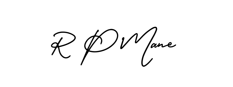 How to make R P Mane name signature. Use AmerikaSignatureDemo-Regular style for creating short signs online. This is the latest handwritten sign. R P Mane signature style 3 images and pictures png