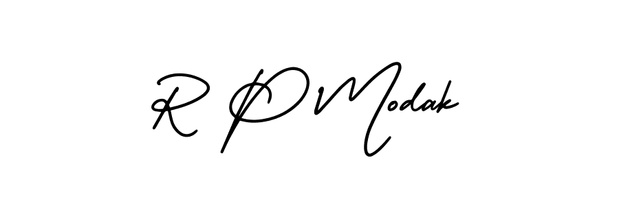 Create a beautiful signature design for name R P Modak. With this signature (AmerikaSignatureDemo-Regular) fonts, you can make a handwritten signature for free. R P Modak signature style 3 images and pictures png