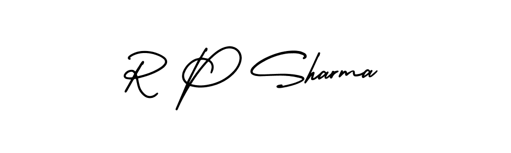 The best way (AmerikaSignatureDemo-Regular) to make a short signature is to pick only two or three words in your name. The name R P Sharma include a total of six letters. For converting this name. R P Sharma signature style 3 images and pictures png