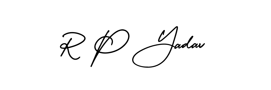 This is the best signature style for the R P Yadav name. Also you like these signature font (AmerikaSignatureDemo-Regular). Mix name signature. R P Yadav signature style 3 images and pictures png