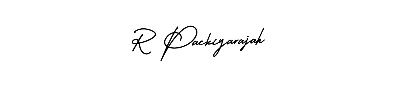 This is the best signature style for the R Packiyarajah name. Also you like these signature font (AmerikaSignatureDemo-Regular). Mix name signature. R Packiyarajah signature style 3 images and pictures png