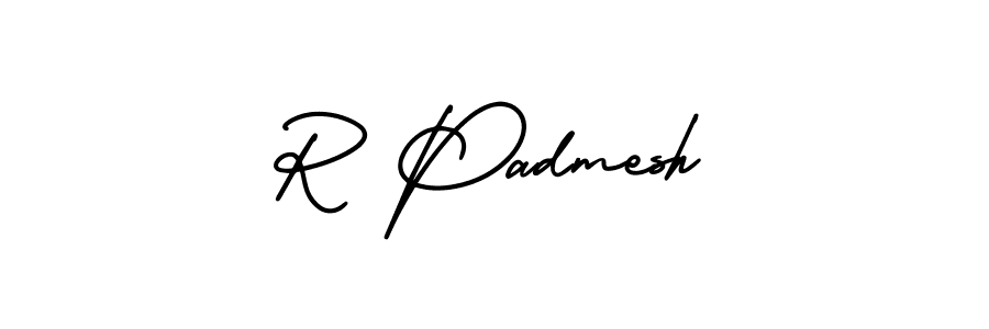 Make a beautiful signature design for name R Padmesh. With this signature (AmerikaSignatureDemo-Regular) style, you can create a handwritten signature for free. R Padmesh signature style 3 images and pictures png