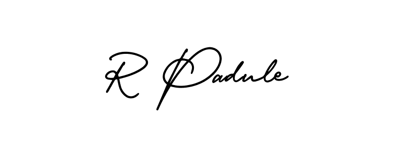 This is the best signature style for the R Padule name. Also you like these signature font (AmerikaSignatureDemo-Regular). Mix name signature. R Padule signature style 3 images and pictures png