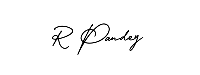 How to make R Pandey name signature. Use AmerikaSignatureDemo-Regular style for creating short signs online. This is the latest handwritten sign. R Pandey signature style 3 images and pictures png