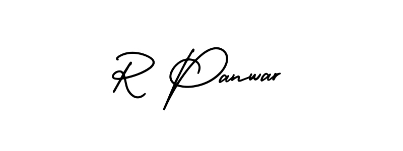 Use a signature maker to create a handwritten signature online. With this signature software, you can design (AmerikaSignatureDemo-Regular) your own signature for name R Panwar. R Panwar signature style 3 images and pictures png