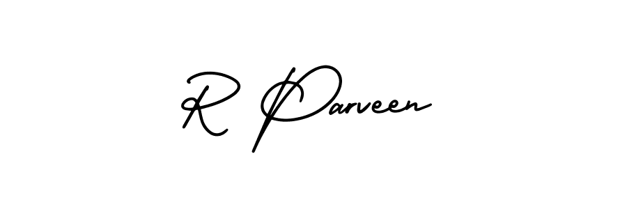 Design your own signature with our free online signature maker. With this signature software, you can create a handwritten (AmerikaSignatureDemo-Regular) signature for name R Parveen. R Parveen signature style 3 images and pictures png