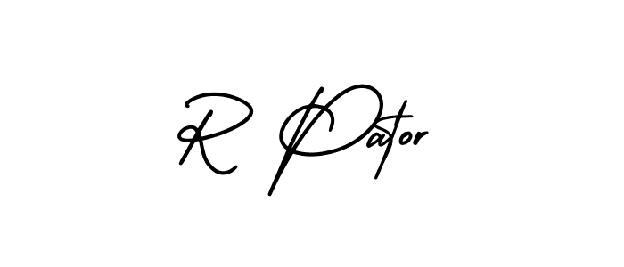 R Pator stylish signature style. Best Handwritten Sign (AmerikaSignatureDemo-Regular) for my name. Handwritten Signature Collection Ideas for my name R Pator. R Pator signature style 3 images and pictures png