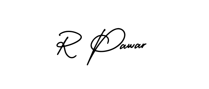 How to make R Pawar name signature. Use AmerikaSignatureDemo-Regular style for creating short signs online. This is the latest handwritten sign. R Pawar signature style 3 images and pictures png