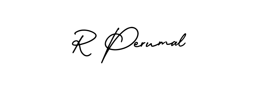 Similarly AmerikaSignatureDemo-Regular is the best handwritten signature design. Signature creator online .You can use it as an online autograph creator for name R Perumal. R Perumal signature style 3 images and pictures png
