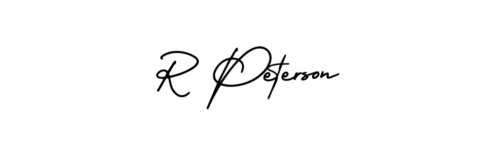 Similarly AmerikaSignatureDemo-Regular is the best handwritten signature design. Signature creator online .You can use it as an online autograph creator for name R Peterson. R Peterson signature style 3 images and pictures png