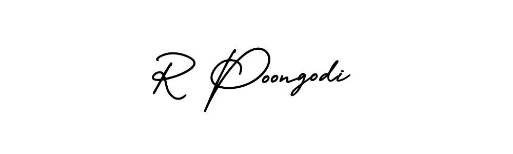 R Poongodi stylish signature style. Best Handwritten Sign (AmerikaSignatureDemo-Regular) for my name. Handwritten Signature Collection Ideas for my name R Poongodi. R Poongodi signature style 3 images and pictures png