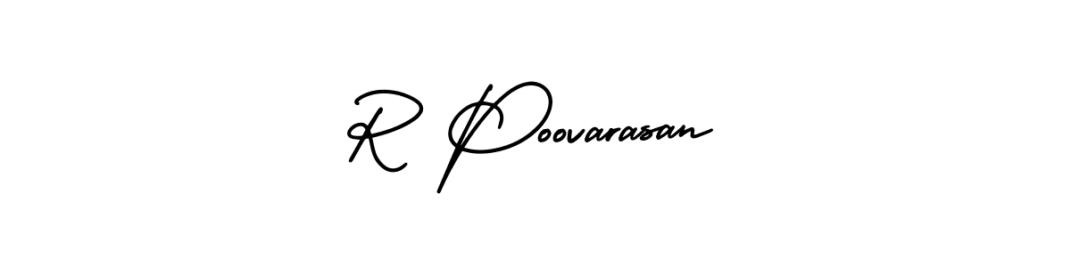 How to Draw R Poovarasan signature style? AmerikaSignatureDemo-Regular is a latest design signature styles for name R Poovarasan. R Poovarasan signature style 3 images and pictures png