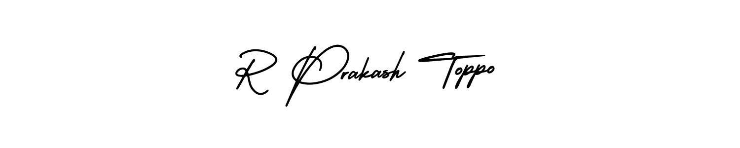 It looks lik you need a new signature style for name R Prakash Toppo. Design unique handwritten (AmerikaSignatureDemo-Regular) signature with our free signature maker in just a few clicks. R Prakash Toppo signature style 3 images and pictures png