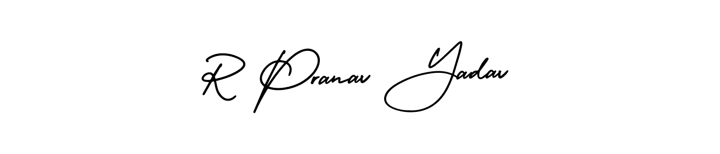 if you are searching for the best signature style for your name R Pranav Yadav. so please give up your signature search. here we have designed multiple signature styles  using AmerikaSignatureDemo-Regular. R Pranav Yadav signature style 3 images and pictures png