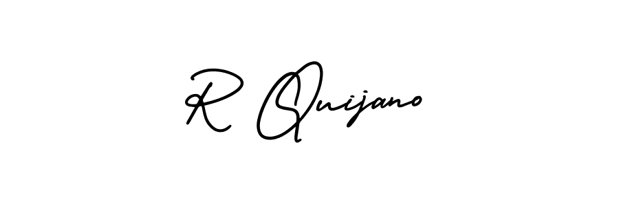 if you are searching for the best signature style for your name R Quijano. so please give up your signature search. here we have designed multiple signature styles  using AmerikaSignatureDemo-Regular. R Quijano signature style 3 images and pictures png