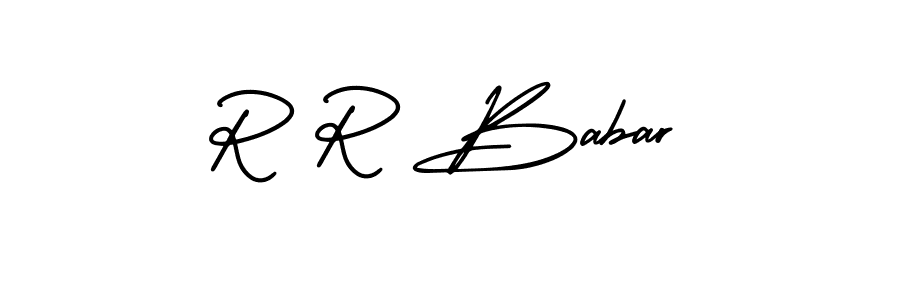 Make a beautiful signature design for name R R Babar. With this signature (AmerikaSignatureDemo-Regular) style, you can create a handwritten signature for free. R R Babar signature style 3 images and pictures png