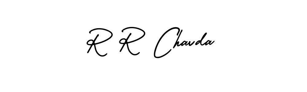 Create a beautiful signature design for name R R Chavda. With this signature (AmerikaSignatureDemo-Regular) fonts, you can make a handwritten signature for free. R R Chavda signature style 3 images and pictures png