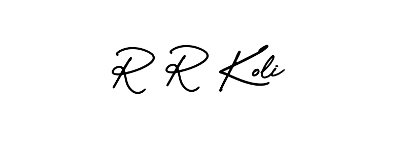 Make a beautiful signature design for name R R Koli. With this signature (AmerikaSignatureDemo-Regular) style, you can create a handwritten signature for free. R R Koli signature style 3 images and pictures png