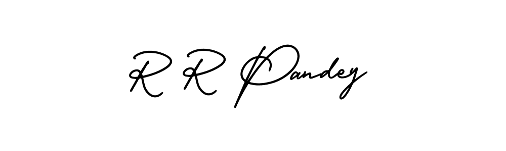 You should practise on your own different ways (AmerikaSignatureDemo-Regular) to write your name (R R Pandey) in signature. don't let someone else do it for you. R R Pandey signature style 3 images and pictures png