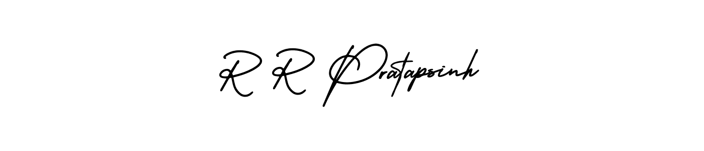 The best way (AmerikaSignatureDemo-Regular) to make a short signature is to pick only two or three words in your name. The name R R Pratapsinh include a total of six letters. For converting this name. R R Pratapsinh signature style 3 images and pictures png