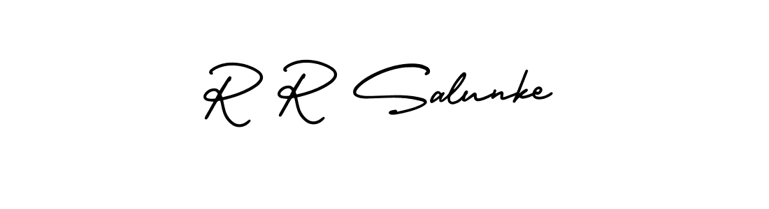 How to make R R Salunke signature? AmerikaSignatureDemo-Regular is a professional autograph style. Create handwritten signature for R R Salunke name. R R Salunke signature style 3 images and pictures png