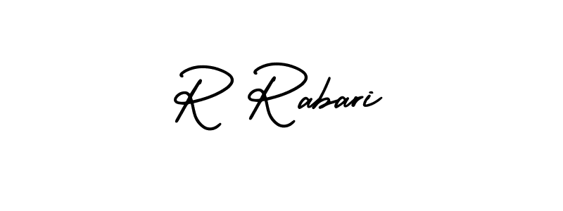 You should practise on your own different ways (AmerikaSignatureDemo-Regular) to write your name (R Rabari) in signature. don't let someone else do it for you. R Rabari signature style 3 images and pictures png