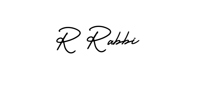 if you are searching for the best signature style for your name R Rabbi. so please give up your signature search. here we have designed multiple signature styles  using AmerikaSignatureDemo-Regular. R Rabbi signature style 3 images and pictures png