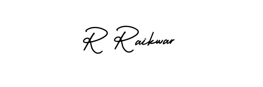 if you are searching for the best signature style for your name R Raikwar. so please give up your signature search. here we have designed multiple signature styles  using AmerikaSignatureDemo-Regular. R Raikwar signature style 3 images and pictures png