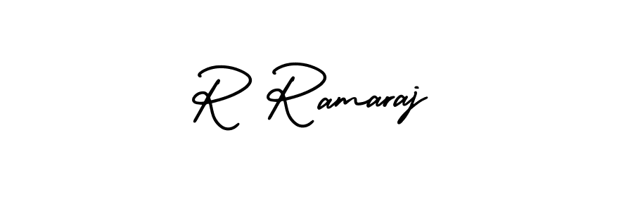 Use a signature maker to create a handwritten signature online. With this signature software, you can design (AmerikaSignatureDemo-Regular) your own signature for name R Ramaraj. R Ramaraj signature style 3 images and pictures png