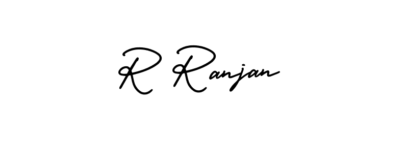 This is the best signature style for the R Ranjan name. Also you like these signature font (AmerikaSignatureDemo-Regular). Mix name signature. R Ranjan signature style 3 images and pictures png