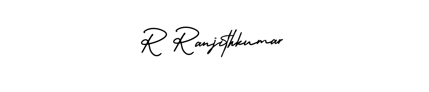 Similarly AmerikaSignatureDemo-Regular is the best handwritten signature design. Signature creator online .You can use it as an online autograph creator for name R Ranjithkumar. R Ranjithkumar signature style 3 images and pictures png