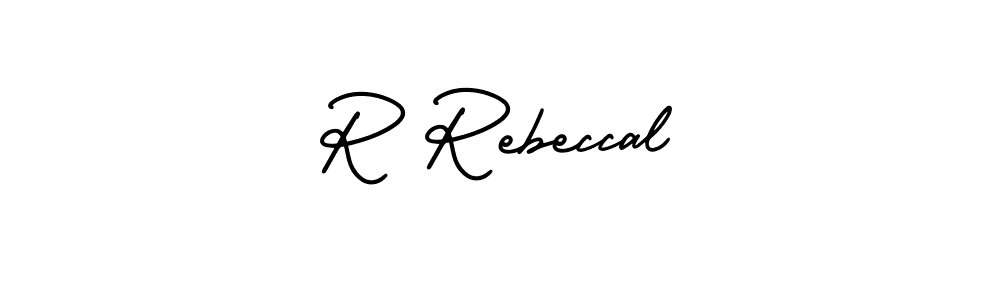 Design your own signature with our free online signature maker. With this signature software, you can create a handwritten (AmerikaSignatureDemo-Regular) signature for name R Rebeccal. R Rebeccal signature style 3 images and pictures png