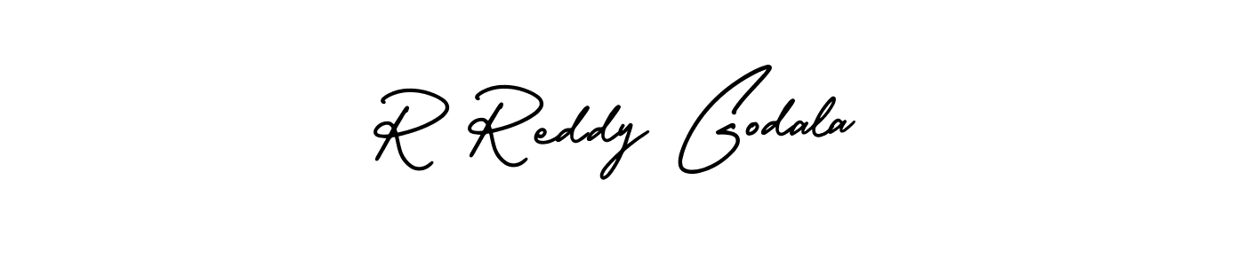 How to make R Reddy Godala name signature. Use AmerikaSignatureDemo-Regular style for creating short signs online. This is the latest handwritten sign. R Reddy Godala signature style 3 images and pictures png