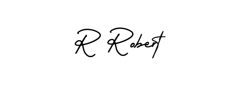 How to make R Robert name signature. Use AmerikaSignatureDemo-Regular style for creating short signs online. This is the latest handwritten sign. R Robert signature style 3 images and pictures png