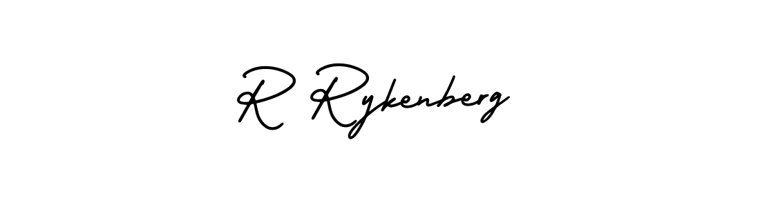 R Rykenberg stylish signature style. Best Handwritten Sign (AmerikaSignatureDemo-Regular) for my name. Handwritten Signature Collection Ideas for my name R Rykenberg. R Rykenberg signature style 3 images and pictures png