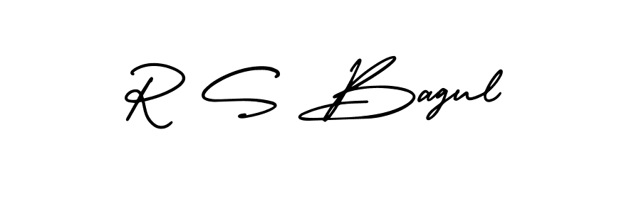 How to make R S Bagul name signature. Use AmerikaSignatureDemo-Regular style for creating short signs online. This is the latest handwritten sign. R S Bagul signature style 3 images and pictures png