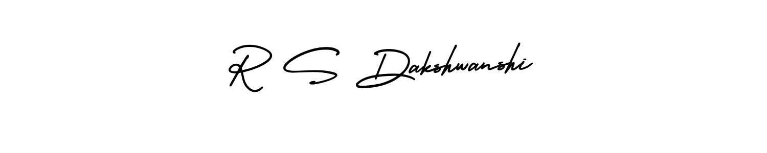 You should practise on your own different ways (AmerikaSignatureDemo-Regular) to write your name (R S Dakshwanshi) in signature. don't let someone else do it for you. R S Dakshwanshi signature style 3 images and pictures png