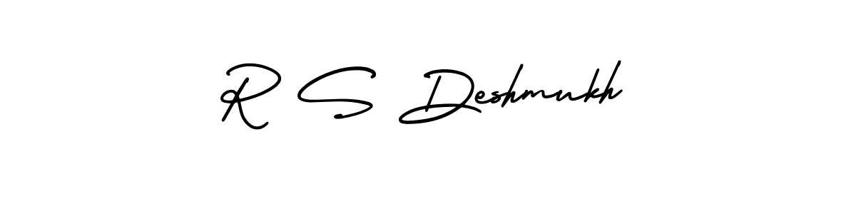 How to make R S Deshmukh name signature. Use AmerikaSignatureDemo-Regular style for creating short signs online. This is the latest handwritten sign. R S Deshmukh signature style 3 images and pictures png