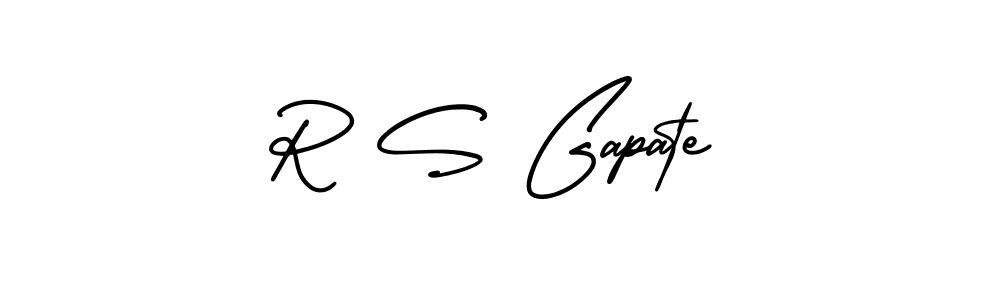 You should practise on your own different ways (AmerikaSignatureDemo-Regular) to write your name (R S Gapate) in signature. don't let someone else do it for you. R S Gapate signature style 3 images and pictures png