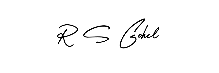 if you are searching for the best signature style for your name R S Gohil. so please give up your signature search. here we have designed multiple signature styles  using AmerikaSignatureDemo-Regular. R S Gohil signature style 3 images and pictures png