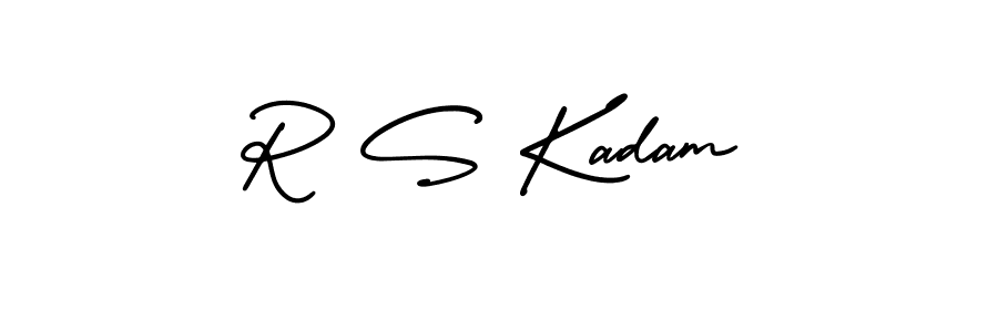 How to make R S Kadam name signature. Use AmerikaSignatureDemo-Regular style for creating short signs online. This is the latest handwritten sign. R S Kadam signature style 3 images and pictures png