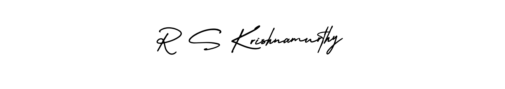 The best way (AmerikaSignatureDemo-Regular) to make a short signature is to pick only two or three words in your name. The name R S Krishnamurthy include a total of six letters. For converting this name. R S Krishnamurthy signature style 3 images and pictures png