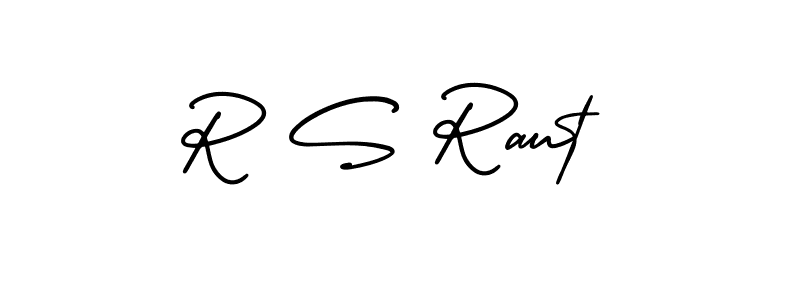 if you are searching for the best signature style for your name R S Raut. so please give up your signature search. here we have designed multiple signature styles  using AmerikaSignatureDemo-Regular. R S Raut signature style 3 images and pictures png