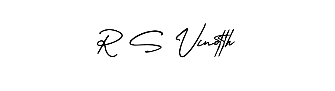 Make a beautiful signature design for name R S Vinotth. With this signature (AmerikaSignatureDemo-Regular) style, you can create a handwritten signature for free. R S Vinotth signature style 3 images and pictures png