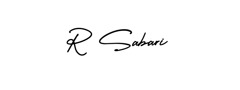 Make a beautiful signature design for name R Sabari. With this signature (AmerikaSignatureDemo-Regular) style, you can create a handwritten signature for free. R Sabari signature style 3 images and pictures png