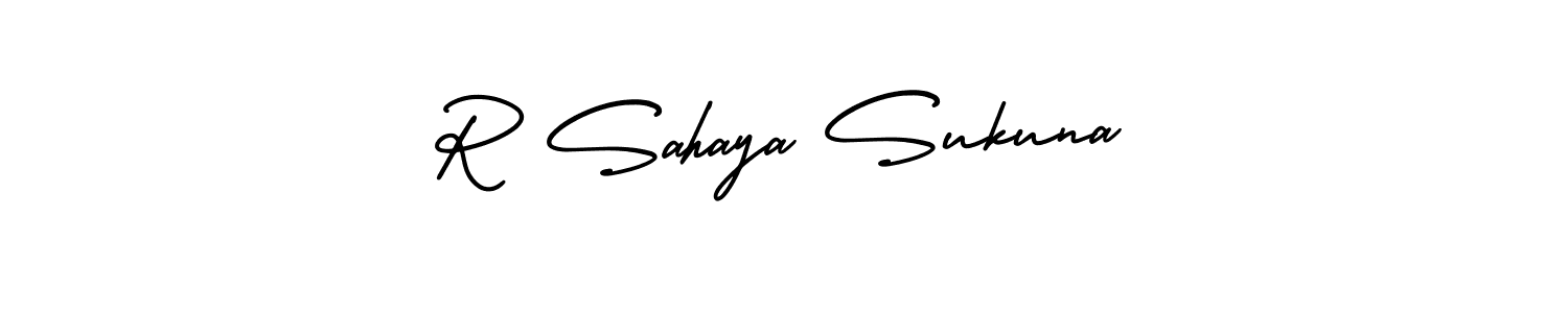 It looks lik you need a new signature style for name R Sahaya Sukuna. Design unique handwritten (AmerikaSignatureDemo-Regular) signature with our free signature maker in just a few clicks. R Sahaya Sukuna signature style 3 images and pictures png