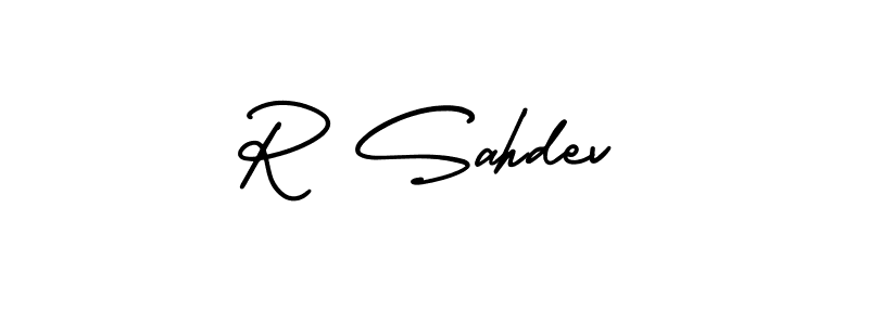 R Sahdev stylish signature style. Best Handwritten Sign (AmerikaSignatureDemo-Regular) for my name. Handwritten Signature Collection Ideas for my name R Sahdev. R Sahdev signature style 3 images and pictures png
