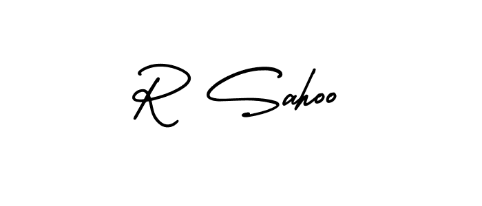 The best way (AmerikaSignatureDemo-Regular) to make a short signature is to pick only two or three words in your name. The name R Sahoo include a total of six letters. For converting this name. R Sahoo signature style 3 images and pictures png