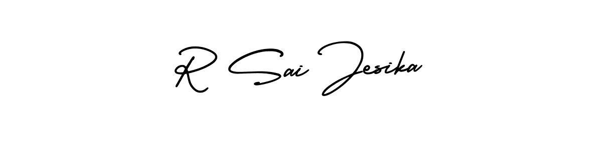 if you are searching for the best signature style for your name R Sai Jesika. so please give up your signature search. here we have designed multiple signature styles  using AmerikaSignatureDemo-Regular. R Sai Jesika signature style 3 images and pictures png