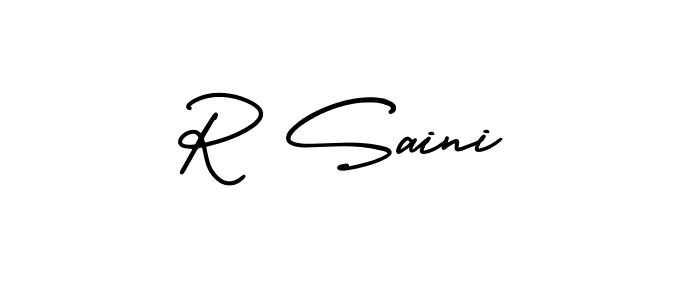 Use a signature maker to create a handwritten signature online. With this signature software, you can design (AmerikaSignatureDemo-Regular) your own signature for name R Saini. R Saini signature style 3 images and pictures png